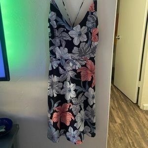 Floral summer dress lace up